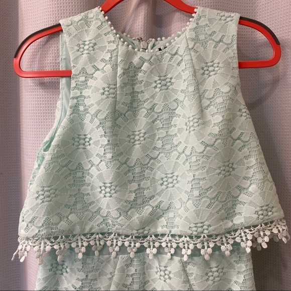 Topshop Mint Eyelet Lace Shift Dress - Picture 9 of 10